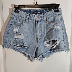 Fashion Nova Day Dreamer Distressed Denim Jean Shorts Womens Size Small